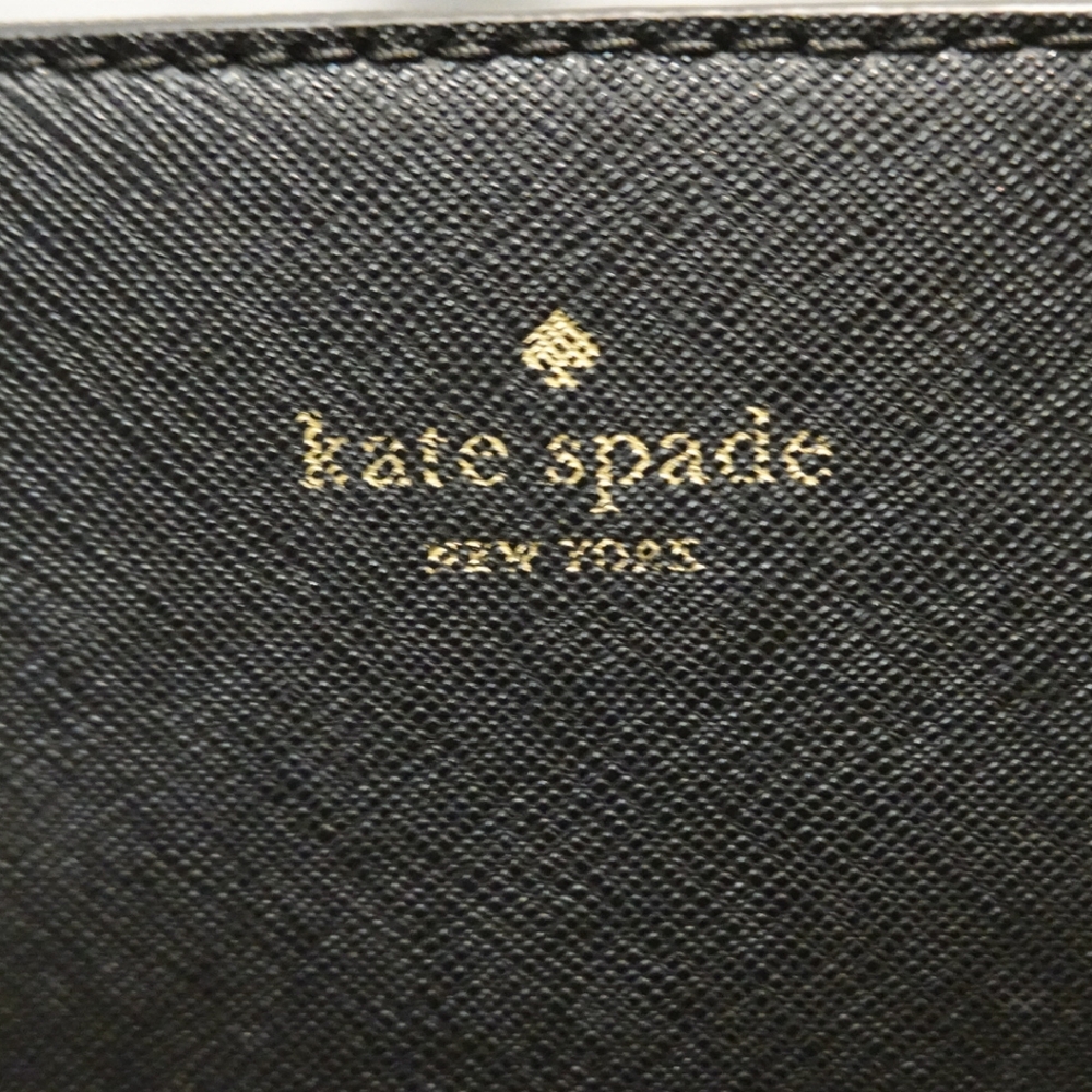 KATE SPADE Laurel Way Black Leather Satchel with Diamond Studded Bow Detail - Picture 10 of 13
